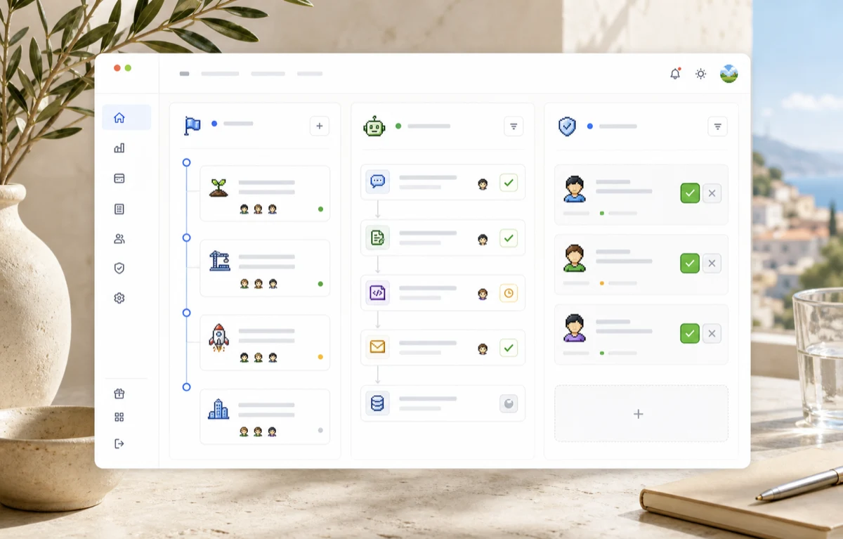 Dashboard di roadmap, in stile italiano
