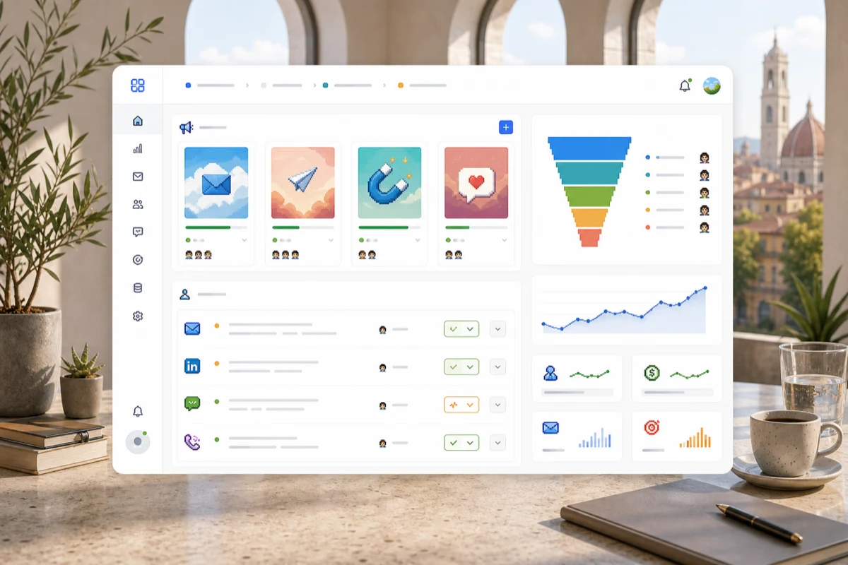 Dashboard di vendite, in stile italiano